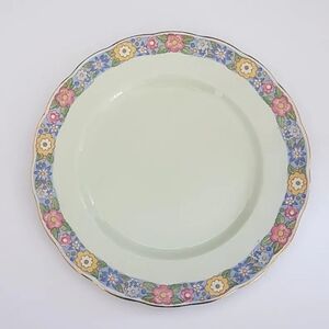 Vintage Grindley Almond Petal Rainbow Salad Dessert Plates Ironstone Dinnerware